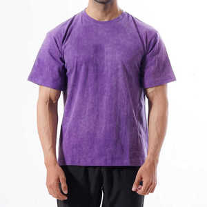 T-shirt pour homme délavé à l'acide, coupe oversize, effet délavé minéral, lourd et décontracté, dernier design - Product Image 1