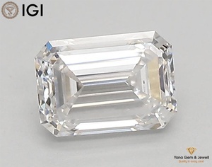 Diamante Cultivado en Laboratorio CVD con Certificado IGI, Corte Esmeralda de 2.00 Quilates, Color F, Claridad VVS1, para Joyería Premium - Product Image 1