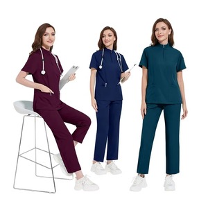 Uniforme Médico de Manga Corta con Cuello en V para Mujer, Uniforme de Trabajo para Enfermera, Doctora, Quirófano, Ropa de Trabajo Lavable - Product Image 4