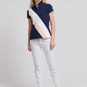 เสื้อยืดผู้หญิงคุณภาพเยี่ยม ผลิตโดยโรงงานแฟชั่น OEM สีสันสดใส เสื้อโปโลผู้หญิง ดีไซน์ล่าสุด - Product Image 5