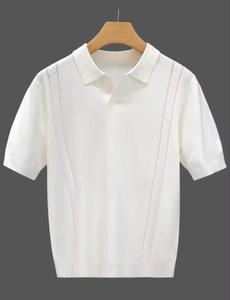 เสื้อเชิ้ตผู้ชายแขนสั้นผ้าถักคอตตอน 100% ทรงปกติ สีดำ/เขียวมะกอก น้ำหนัก 180 กรัม ระบายอากาศได้ดี แห้งเร็ว สวมใส่สบาย - Product Image 1