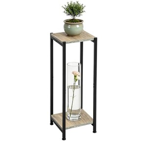 Industrial Minimalist Acacia Wood Metal Frame Plant Stand | Wholesale Outdoor <b>Planter</b> Box - Product Image 2