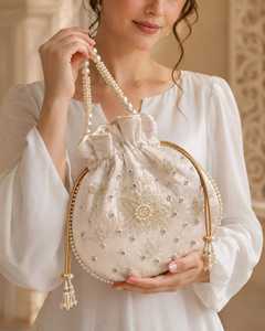 Bolsos Potli Bordados con Cuentas al por Mayor para Mujer, con Diseño Étnico Hecho a Mano, para Boutiques, Recuerdos de Boda, Regalos de Agradecimiento - Product Image 2