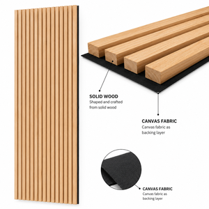 Panel de Pared de Madera con Función de Reducción de Ruido para Decoración de Paredes Interiores de Comedor, Sala de Estar y Baño, Paneles Acanalados de Madera - Product Image 3