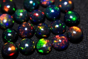 Black Opal Gemstone Natural Ethiopian Opal <b>Round</b> Cabochon Multi Fire Smooth Gemstone For Jewelry Making With Amazing Play Color - Product Image 2