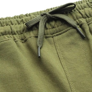 Men's Olive Green Cotton Bermuda Shorts <b>Elastic</b> Waist Casual Solid Color Pockets Woven Breathable Mid Rise Short Pants - Product Image 3