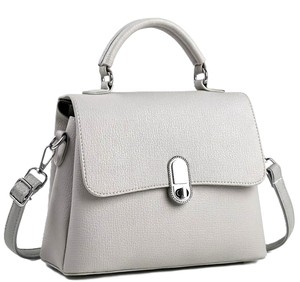 Royaa Gray Leather Top Handle Handbag, Minimalist Crossbody <b>Bag</b>, Office <b>Work</b> Accessory Genuine Leather Crossbody Messenger <b>Bag</b> - Product Image 1