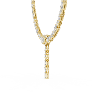 Collar en Y con Diamantes Ovalados Cultivados en Laboratorio, Diamantes Multiforma, Oro Sólido de 14K, DEF VVS, Joyería Fina para Novia - Product Image 3