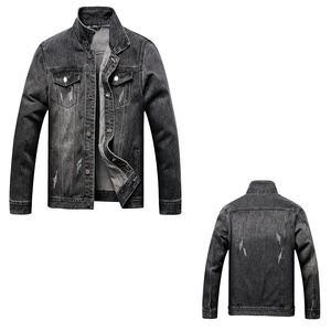 Veste en jean vintage délavée pour homme, col rabattu, boutonnée, décontractée, pour l'automne - Product Image 3