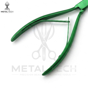 Pince à presser pour extensions de cheveux vert anodisé, mâchoires en silicone lisse, cadre métallique à double ressort, outil de pose pour salon - Product Image 6