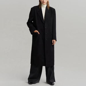 Abrigos de lana largos sin cuello para mujer, chaqueta de invierno para mujer - Product Image 4