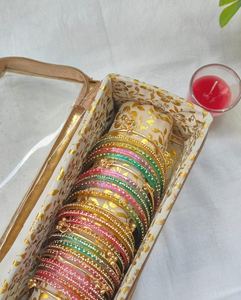 Viral 2026 Trendy High Quality <b>Glass</b> Kashmiri Jhumki Shining Ghungroo <b>Bangles</b> Wedding Party Wear Ecofriendly Multi Colors - Product Image 3