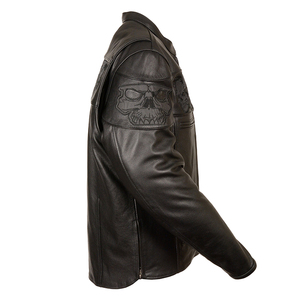 Men's Black PU Leather Biker <b>Jacket</b> <b>with</b> <b>Zipper</b> Closure <b>Pockets</b> Stand Collar Casual Winter Front Windproof - Product Image 5