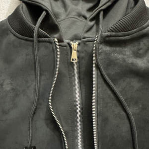 Chaqueta Bomber con Capucha para Hombre, Cierre de Cremallera, Color Sólido Informal, para Otoño, Corte Regular, Material de Poliéster Tejido - Product Image 5