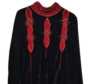 Elegante Vestido Abaya Maxi de Terciopelo Estilo Turco para Mujer, Bordado, Antiestático, Transpirable, de Poliéster, Manga Larga, Cuello OEM - Product Image 2