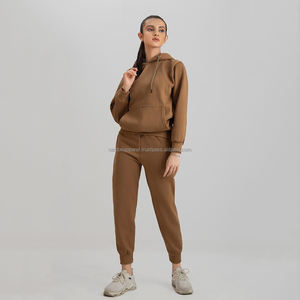 Nardon Apparel, conjunto de dos piezas desgastado personalizado, trajes de mujer, chaqueta con cremallera, pantalones de chándal, conjuntos informales de 2 piezas con capucha para correr - Product Image 3