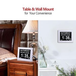 8 Inch White LCD Desk & <b>Table</b> <b>Clock</b> - Product Image 6