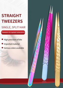 Tweezers Stainless Steel Custom Lash Eyelash Eyelash <b>Extension</b> Eyebrow Tools Wholesale Eyebrow Tweezers - Product Image 2