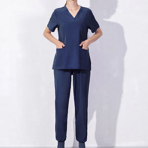 Ensemble deux pièces pour femmes, hauts à manches courtes à col en V, pantalon de jogging, ensemble de blouses médicales élastiques à séchage rapide pour infirmières - Product Image 4
