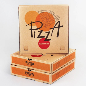 Cajas de Pizza Premium Blancas y Marrones, Cajas de Embalaje Corrugadas con Logotipo Personalizado Impreso - Product Image 1