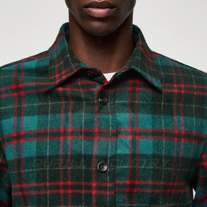 Camisa de Franela para Hombre de Primera Calidad, Ecológica, Transpirable, de Secado Rápido, Tejido de Hilo Teñido Suave, Diseño Clásico a Cuadros, Cierre de Botones - Product Image 5