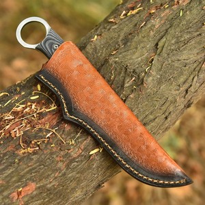 Custom 12c27 Steel EDC Fixed Blade Skinning Knife G10 Handle <b>Leather</b> Sheath OEM Full Tang Bushcraft Camping Utility Knife - Product Image 5