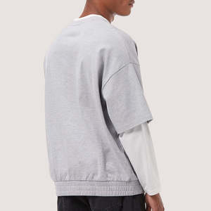 เสื้อยืดทรงครอปสำหรับผู้ชาย แฟชั่นเสื้อยืดทรงบ็อกซ์ ใส่สบายๆ ในฤดูร้อน ผ้าฝ้าย 100% ทรงโอเวอร์ไซส์ ป้องกันรอยยับ - Product Image 5