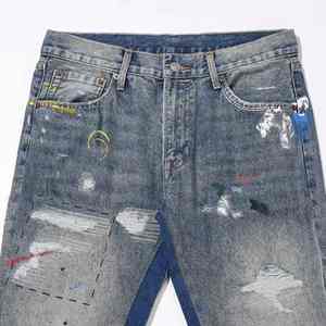 Jeans en denim noir ciré personnalisé DENIM, coupe évasée, empilés, pour hommes - Product Image 5