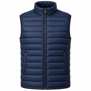 Custom Logo <b>Men's</b> Outdoor Thicken Padded <b>Vest</b> Stand Collar Zipper Pocket Winter Jacket <b>Black</b> Quilted Puffer Waistcoat <b>Men</b>'<b>Vest</b> - Product Image 2