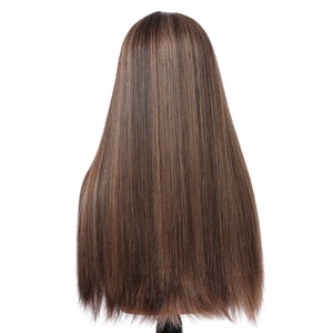 Peluca de Cabello Virgen Chino de Alta Calidad de 20 Pulgadas de Largo con Frente de Encaje Transparente, Peluca Teñida sin Pegamento para Mujer - Product Image 3