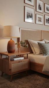 Armoire de rangement en bois, table d'appoint d'angle, table de chevet de chambre à coucher avec pieds en bois massif - Product Image 3