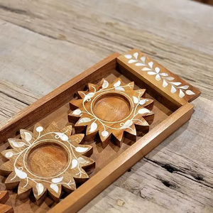 กล่องขนมหวาน NoorWood Heritage ทำด้วยไม้และอะคริลิก ตกแต่งด้วยมุก สำหรับรอมฎอนและอีด - Product Image 3