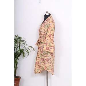 เสื้อเชิ้ตผู้หญิงลายดอกไม้ เสื้อแจ็คเก็ตพิมพ์ลายผ้าฝ้ายทำมือ เสื้อเชิ้ตผ้าฝ้ายพิมพ์ลายโบฮีเมียน เสื้อผ้าผู้หญิงไซส์ใหญ่ - Product Image 5