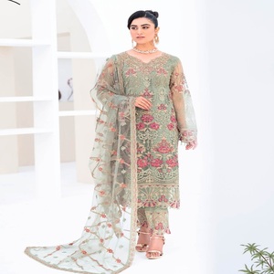 Ramsha Vol M-8 Maxi Frock Embroidered Organza Three Piece Punjabi Suits for Women Heavy Party Wear for <b>Eid</b> <b>Dresses</b> Indian - Product Image 5