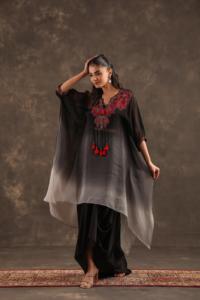 Heavy Embellished Ombre <b>Kaftan</b> Set <b>Black</b> - Product Image 4