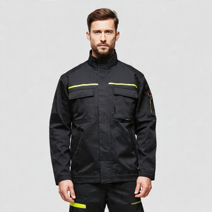 เสื้อแจ็คเก็ตนิรภัยสะท้อนแสงสีดำแบบกันหนาวสำหรับฤดูหนาว  แบบมีซิป คอตั้ง สำหรับผู้ชาย - Product Image 4