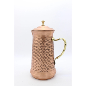 Hammered Copper Pitcher Pure Copper Water <b>Jug</b> for Serving Water <b>Drinks</b> and Beverages Kitchen Dining and Home Usage Supplies - Product Image 4