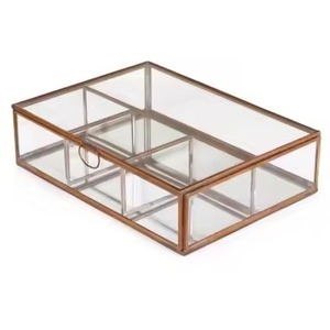 Vintage Inspired Metal & Glass Jewelry <b>Box</b> Classic <b>Trinket</b> Organizer for Rings Earrings Necklace Bracelet Home Display - Product Image 6