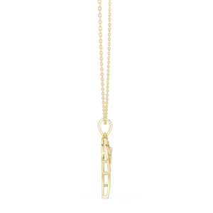 ANGEL'S HEART EMBRACE LAB GROWN DIAMOND <b>PENDANT</b> SET IN 18KT <b>SOLID</b> YELLOW <b>GOLD</b> FOR ENGAGEMENT PARTY VALENTINE GIFT DAILY WEAR - Product Image 3