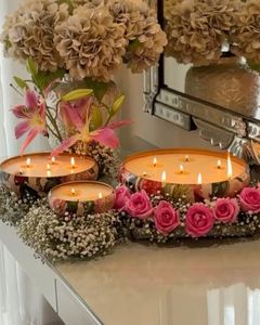 Bol à bougie en métal de qualité supérieure pour l'éclairage des bougies dans une décoration intérieure de luxe, créant une ambiance élégante - Product Image 1