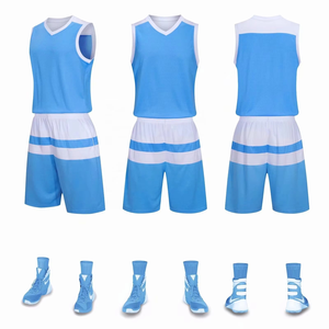 Vêtements de sport de dernière génération en gros, uniformes de basket-ball, maillots et shorts de basket-ball personnalisés, couleurs unies - Product Image 3