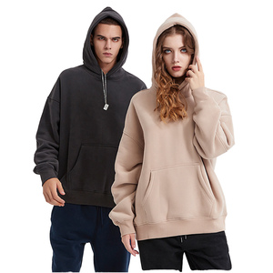 Sudadera con Capucha Unisex Extra Grande, Color Sólido, Forro Polar, Diseño con Bolsillos, Corte Regular, Ropa de Otoño - Product Image 3