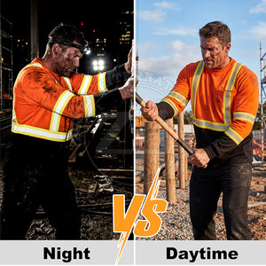 เสื้อผ้าทำงานแบบกำหนดเอง ออกแบบเองได้ แขนยาว เสื้อกันหนาวสะท้อนแสงแบบ Hi-Vis เพื่อความปลอดภัย - Product Image 5