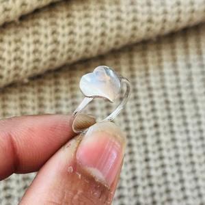 Heart Shape Brass <b>Ring</b> <b>Silver</b> Plated Minimal Dainty Wholesale For Women - Product Image 3