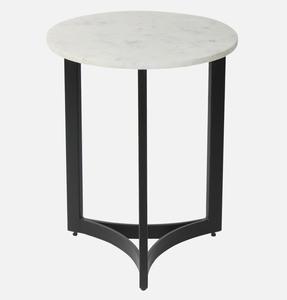 Modern <b>Marble</b> <b>Top</b> <b>Console</b> <b>Table</b> with Black Metal Trestle Base for Living Room Furniture - Product Image 3