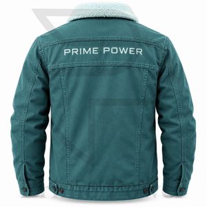 Custom <b>Men's</b> Denim <b>Jacket</b> With Sherpa Fleece Lining Winter Jean <b>Trucker</b> Coat Wholesale Manufacturer Private Label Clothing - Product Image 2