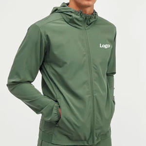 Coated Winter Windbreaker Outdoor Waterproof Breathable Hooded Canvas Softshell <b>Jacket</b> Front Logo Zipper Closure Casual Men's - Product Image 2