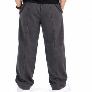 Custom Men <b>Elastic</b> <b>Waist</b> <b>Trousers</b> Casual Drawstring Sweatpants With Letter Print Right Leg Side Pockets And Relaxed Fit - Product Image 2