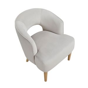 Poltrona di Lusso Contemporanea per Soggiorno, 1 Pezzo, Seduta in Velluto Grigio con Gambe in Legno Massello, Arredo d'Accento dallo Stile Unico - Product Image 3