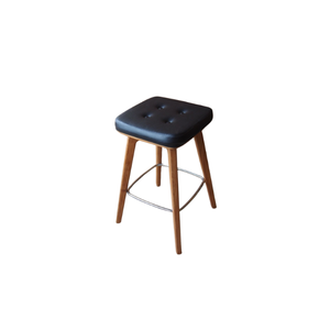 Modern Kitchen <b>Stool</b> Teak Faux Leather Seat Island Restaurant Hotel Villa Resort Cafe Contract Hospitality Commercial Furniture - Product Image 3